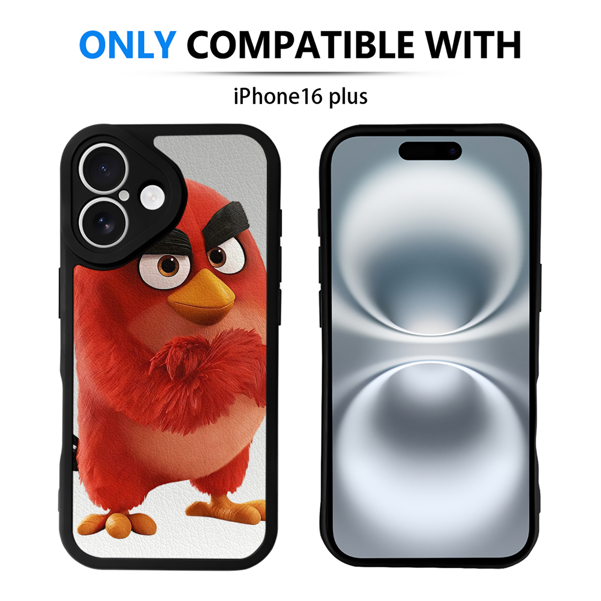 （画像用） Angry Birds アングリーバード 【iPhone 16シリーズ対応】シリコンスマホケース（レザー調） 材質：シリコン